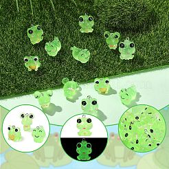 24Pcs 6 Styles Luminous Frog Resin Pendants&nbsp;RESI-YW0006-19