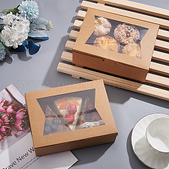 Rectangle Kraft Paper Storage Gift Boxes with Clear Visible Window&nbsp;CON-WH0095-89