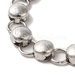 Non-Tarnish 304 Stainless Steel Flat Round Link Chain Bracelet&nbsp;BJEW-Q776-02C-02