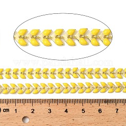 Brass Enamel Leaf Link Chains&nbsp;CHC-F021-02G-05