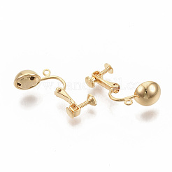 Brass Screw On Clip Earring Converter&nbsp;KK-T051-43G-NF