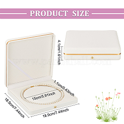 Square PU Leather Pearl Necklace Box&nbsp;LBOX-WH0002-06B