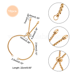 Adjustable 304 Stainless Steel Slider Bracelets Making&nbsp;MAK-UN0001-26