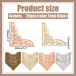 80Pcs 4 Colors Iron Triangle Corner Protector&nbsp;FIND-WR0012-31