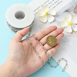 Non-Tarnish Handmade 304 Stainless Steel Paperclip Chains&nbsp;STAS-F230-15P