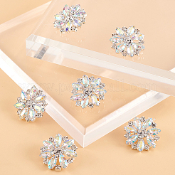 6Pcs 1-Hole Brass Rhinestone Shank Button&nbsp;AJEW-GA0006-90A