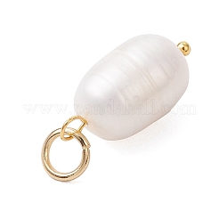 2Pcs 2 Colors Natural Cultured Freshwater Pearl Rice Pendants&nbsp;PALLOY-JF04200
