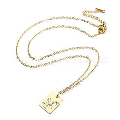 Birthday Flower 304 Stainless Steel Pendant Nacklaces For Women&nbsp;STAS-S124-03G-05