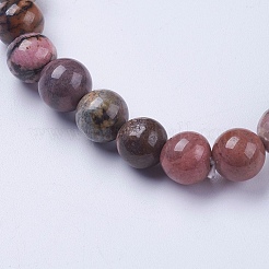 Natural  Rhodonite Beaded Stretch Bracelets&nbsp;BJEW-I253-8mm-26