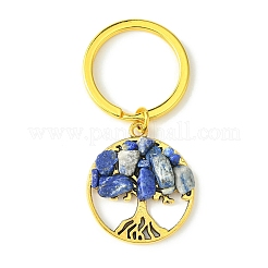 Tibetan Style Alloy & Natural Mixed Gemstone Chips Pendant Keychain&nbsp;KEYC-JKC00646-03