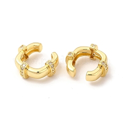 Square Rack Plating Brass Micro Pave Cubic Zirconia Cuff Earrings for Women&nbsp;EJEW-H091-34G