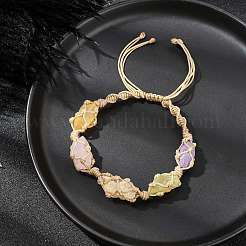 Dyed Natural Quartz Crystal Braided Bead Bracelets&nbsp;BJEW-TA00346-02