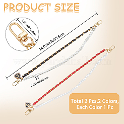 2Pcs 2 Colors PU Leather & Plastic Pearl  Phone Hand Strap Chains&nbsp;AJEW-CN0003-47A