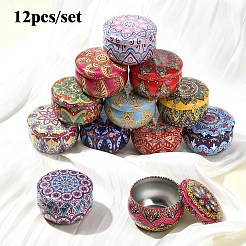 12Pcs 12 Styles Printed Tinplate Boxes&nbsp;CON-YWC0001-09