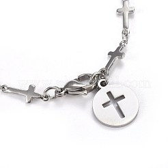 Tarnish Resistant 304 Stainless Steel Cross Link Anklets&nbsp;AJEW-AN00255