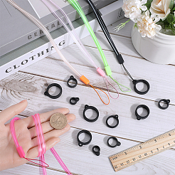 50Pcs 5 Style Silicone Rings with 5 Strands Rubber Lanyard Straps Anti-Loss Pendant Holder&nbsp;DIY-GF0008-03