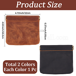 2Pcs 2 Colors Vintage Leather Shrapnel Coin Pouches&nbsp;AJEW-CL0005-02