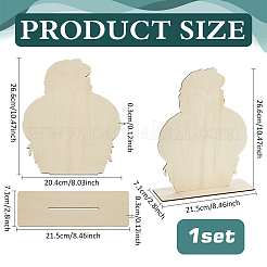 Head Shaped Wooden Hat Display Stands&nbsp;ODIS-WH0086-148C