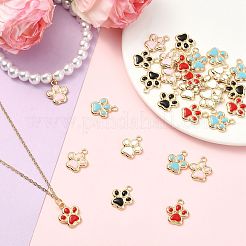 30Pcs 5 Colors Rack Plating Alloy Enamel Pendants&nbsp;ENAM-FS0004-53
