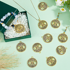 40Pcs Tibetan Style Hollow Alloy Pendants&nbsp;TIBEP-FH0001-29AG