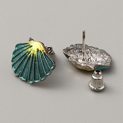 4 Pairs 4 Style Zinc Alloy Shell & Starfish Shape Stud Earrings Set with Iron Pins&nbsp;EJEW-WH0015-09