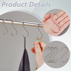 30Pcs 304 Stainless Steel S-shape Hooks&nbsp;STAS-WR0001-28