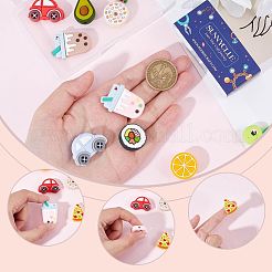 12Pcs 12 Style Food Grade Eco-Friendly Silicone Focal Beads&nbsp;SIL-SC0001-17