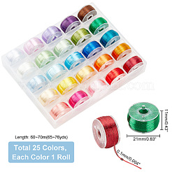 25 Rolls 25 Colors Polyester High Gloss Single-Strand Thread&nbsp;OCOR-WH0047-54
