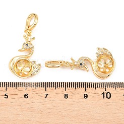 Brass Micro Pave Cubic Clear Zirconia Peg Bails Pendants&nbsp;KK-H538-18G