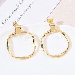 Brass Stud Dangle Earrings for Women&nbsp;KK-CBA4112-02G