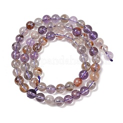 Natural Purple Phantom Quartz Lodolite Quartz Beads Strands&nbsp;G-R446-6mm-01A