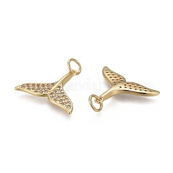 Brass Micro Pave Clear Cubic Zirconia Charms&nbsp;LS-KK-F821-30G