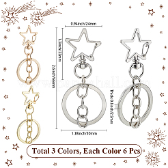 18Pcs 3 Style Alloy Keychain Clasps&nbsp;KEYC-SP0001-49D