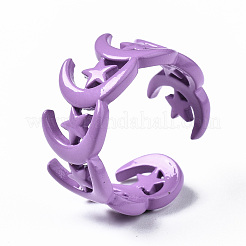 Spray Painted Brass Cuff Rings&nbsp;RJEW-S044-149