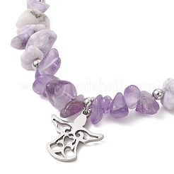 Natural Mixed Gemstone Chip Beaded Bracelest&nbsp;BJEW-JB12976-02