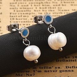 304 Stainless Steel Dangle Stud Earrings&nbsp;EJEW-F354-07P
