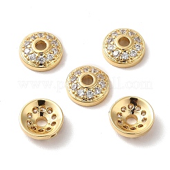Brass Micro Pave Cubic Zirconia Bead Cone&nbsp;KK-E068-VF847-2