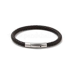 Ion Plating(IP) Braided Leather Cord Bracelets for Men&nbsp;BJEW-Z081-09