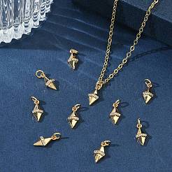 SHEGRACE Brass Micro Pave Clear Cubic Zirconia Pendants&nbsp;XGRQ3D851-485G