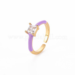 Brass Enamel Cuff Rings&nbsp;RJEW-T016-32C-NF