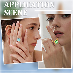 12Pcs 2 Colors 304 Stainless Steel Open Cuff Ring Component&nbsp;STAS-SC0007-88
