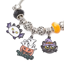 2Pcs Halloween Alloy Enamel Charm Bracelets&nbsp;BJEW-JB12009