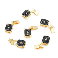 Brass Pave Clear Cubic Zirconia Box Clasps&nbsp;KK-N233-416LG