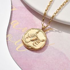 304 Stainless Steel Constellation Pendant Necklaces&nbsp;NJEW-K392-01G-08