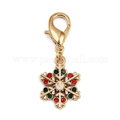 4Pcs Christmas Alloy & ABS Plastic Pearl & Rhinestone Pendant Decorations&nbsp;HJEW-JM04166