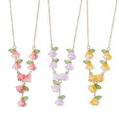 3Pcs Brass Flower Link Chain Necklace&nbsp;NJEW-TA00195