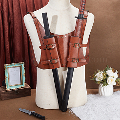 Retro Double Back Sword Frog&nbsp;AJEW-WH0455-107B