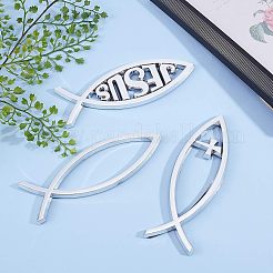 Easter Theme Waterproof ABS Plastic Jesus Fish Decal Sticker&nbsp;DIY-FH0001-004