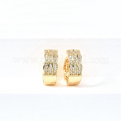 Brass Micro Pave Clear Cubic Zirconia Cuff Earrings&nbsp;EJEW-F370-13G