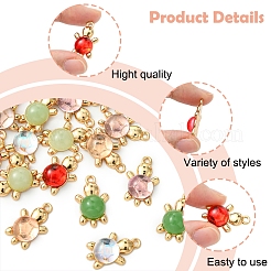 24Pcs 6 Colors Acrylic Alloy Pendants&nbsp;FIND-FS0003-29